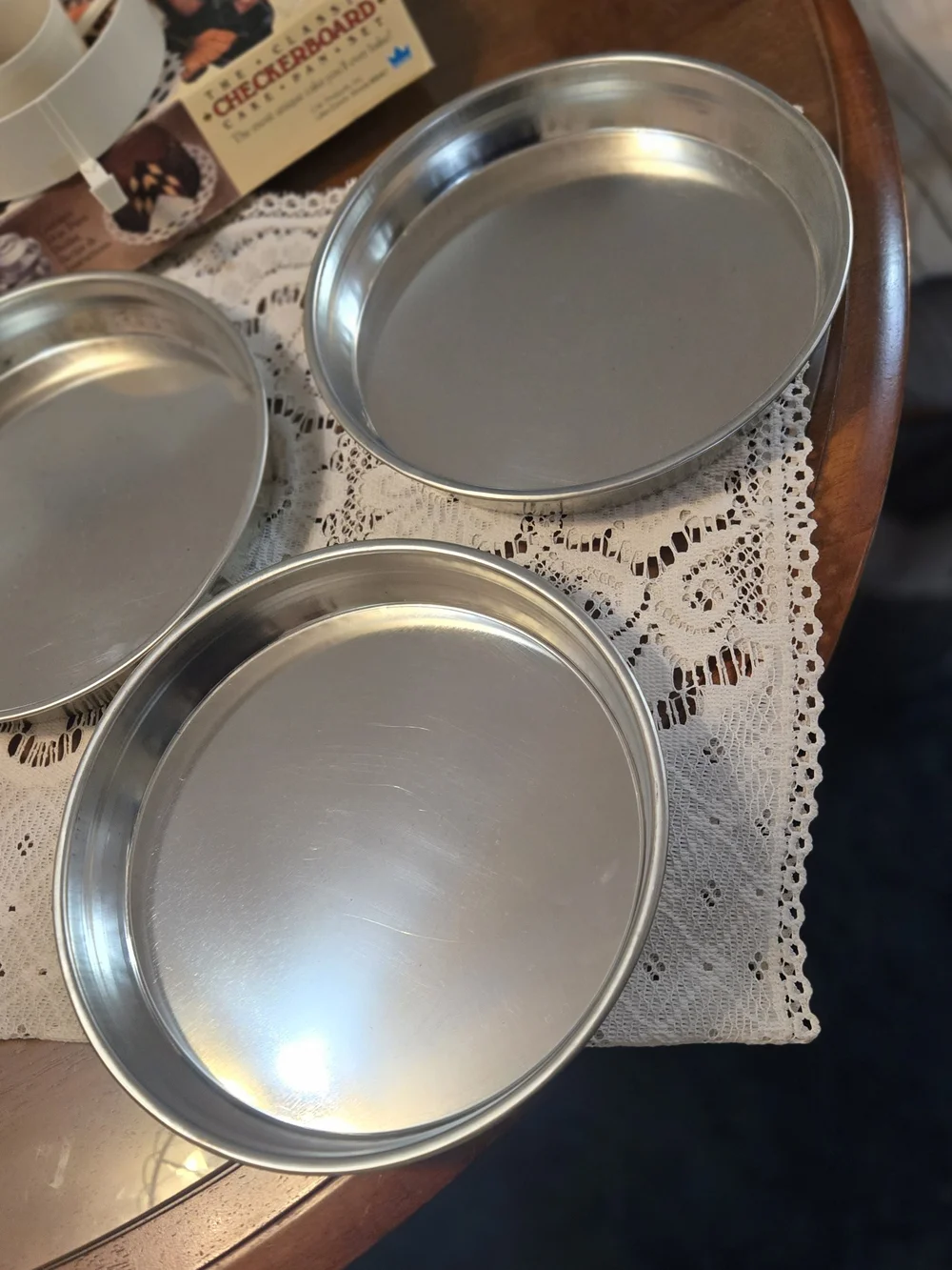 Vintage Bake King Checkerboard Cake Pan Set - Classic Yellow Packaging